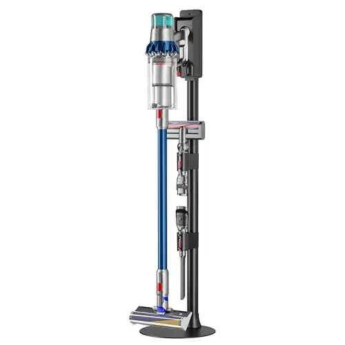 PEGZONE black vacuum stand with two removable rotating clips
