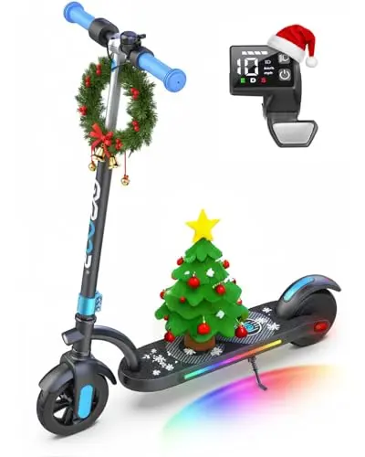 Gyroor H40 black kids electric scooter with bright LED display