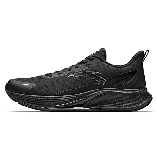 ANTA Rocket6 running shoes in black, highlighting water-resistant upper and A-GRIP sole