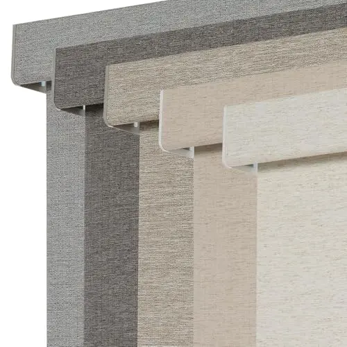 Persilux linen blackout roller shade mounted on kitchen window