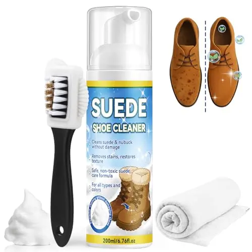 AstraVox suede cleaner kit with foam bottle, brush, and towel