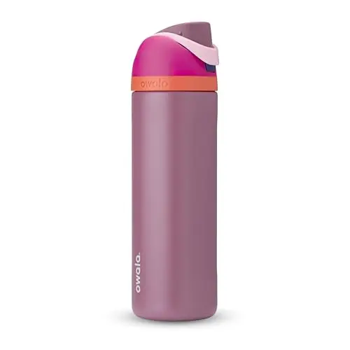 Owala FreeSip stainless steel water bottle in Crown Jewel color with push-button lid