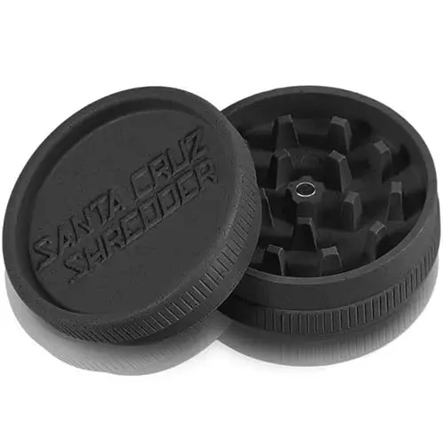 Santa Cruz Shredder 2-Piece Large Herb Grinder in Black with Magnetic Lid