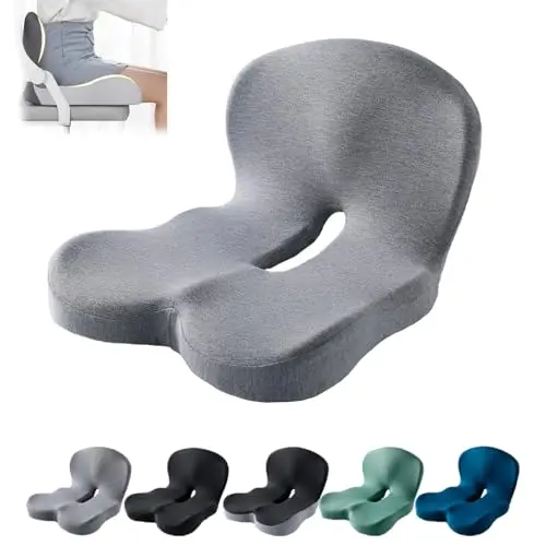 MAOILY gray orthopedic seat cushion with a separate backrest pillow