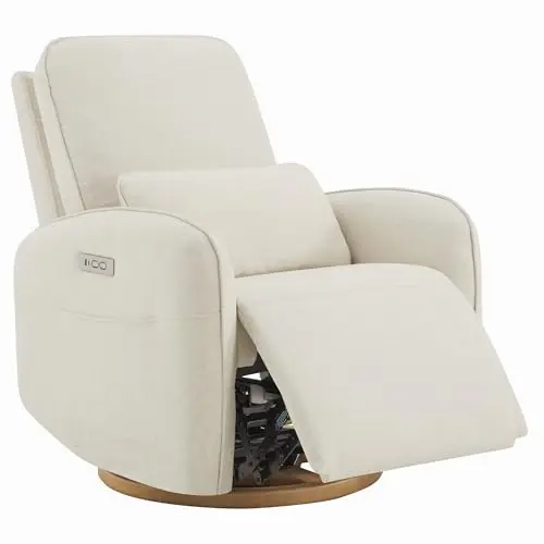 CHITA power nursery glider recliner chair in linen fabric