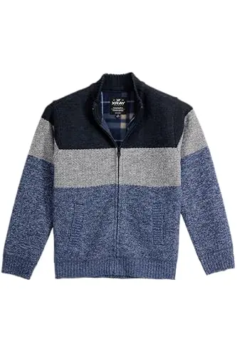X RAY boys full zip mock neck sweater in a classic knit style