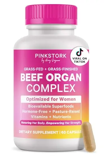 Pink Stork Beef Organ Supplement for Women bottle