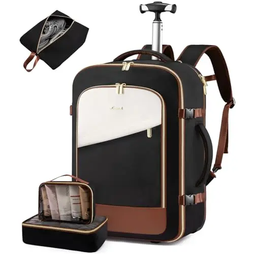 LOVEVOOK rolling backpack with wheels and included organizational pouches