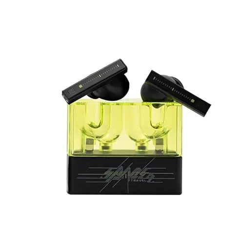 Moondrop Space Travel 2 wireless earbuds in black charging case