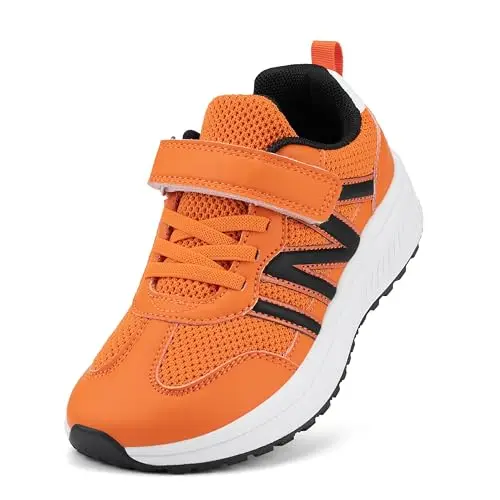 Geococcyx boys wide toe box running shoes in orange
