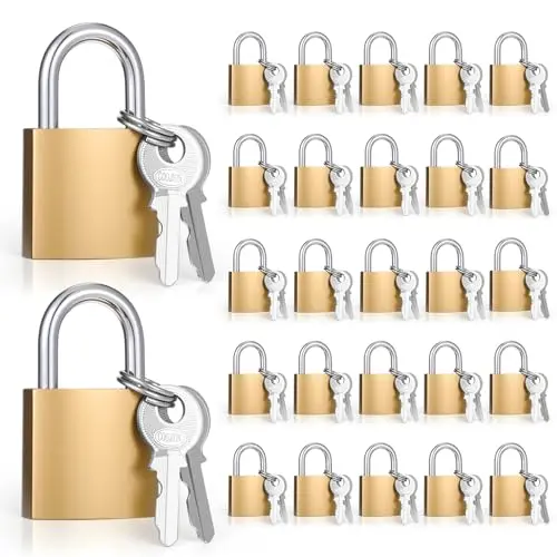 Zelphvt 30-pack of small solid brass keyed padlocks