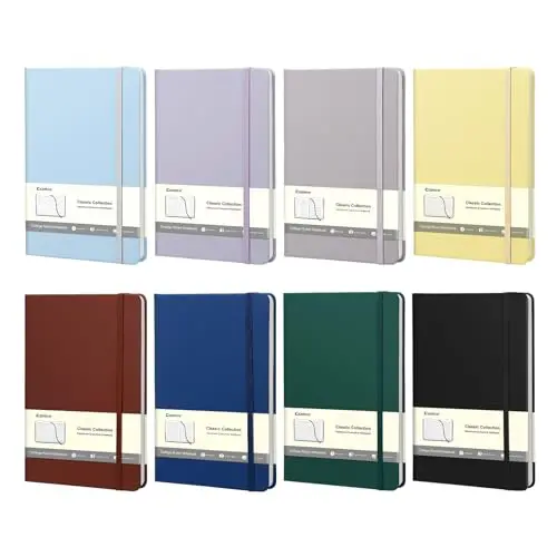 Comix 8 Pack Lined Notebook Journals in rainbow colors