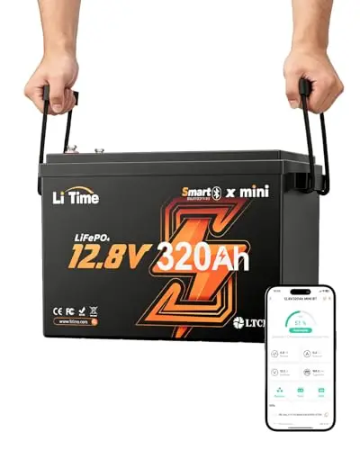 LiTime 12.8V 320Ah Mini lithium battery with compact design