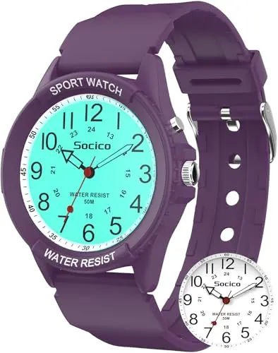 SOCICO big face classic analog watch with night light feature