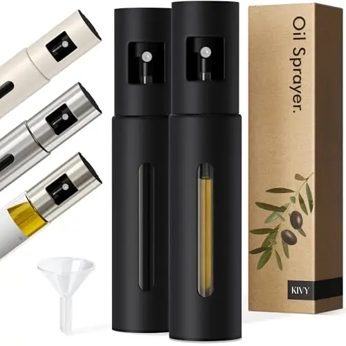 KIVY Glass Oil Sprayer Set of 2 in black with 500ml capacity