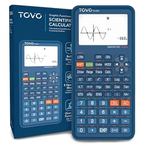 TOVO TS-259 Scientific Calculator with Graphing Functions in navy blue