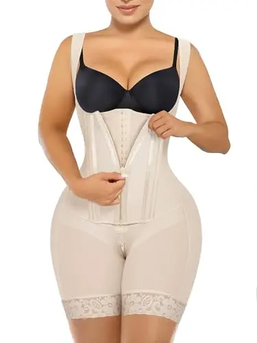 Shaperx SZ7307 faja with open crotch and lace legs
