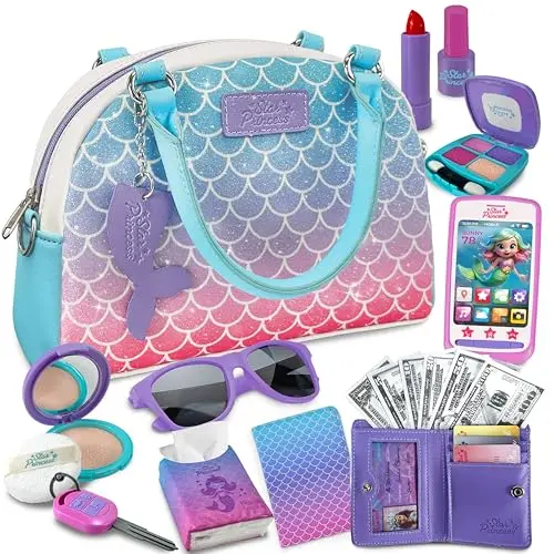 Star Princess Mermaid Deluxe Pretend Play Purse Set with mermaid-themed purse and accessories