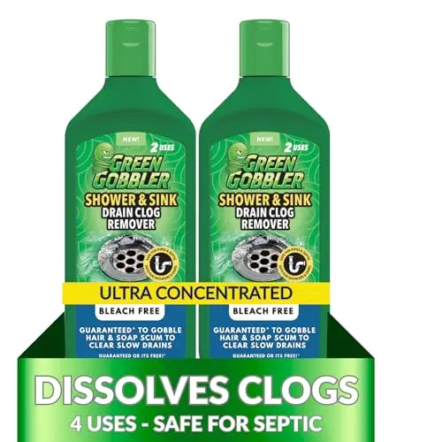 Green Gobbler Ultra Concentrated Drain Clog Remover bottles