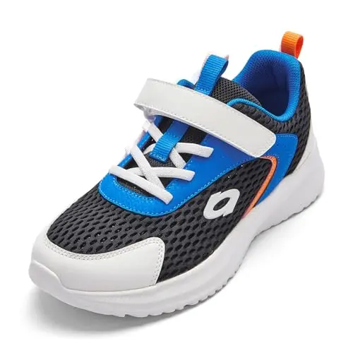 Balabala mesh kids sneakers with shock absorption in black and blue