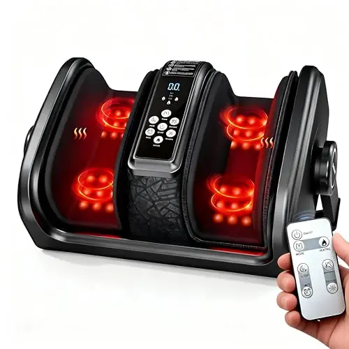 Electronic foot massager machine with LCD panel, placed on floor