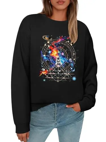 Ezcosplay Space Astronaut sweatshirt with universe planet galaxy graphic
