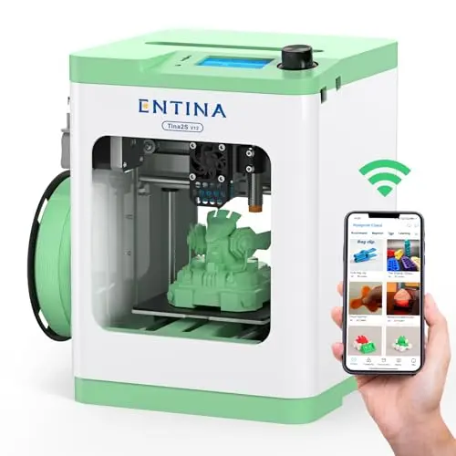 Entina Tina2S green and white 3D printer with LCD screen