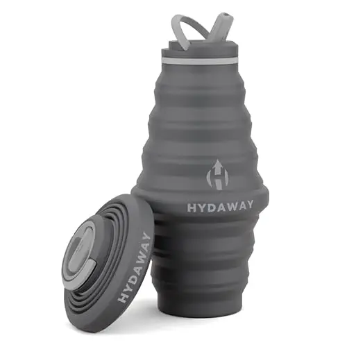 HYDAWAY 25oz collapsible silicone water bottle in Basalt color