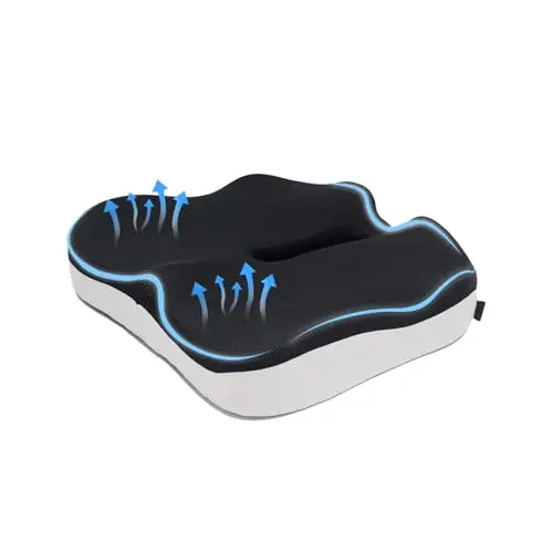 CXC extra large gray and black patchwork gel seat cushion with a lined cover.