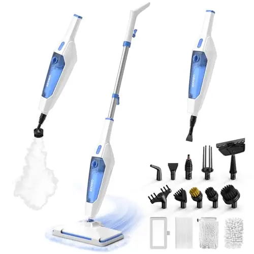 SENMO white steam mop converting to a handheld cleaner for a wall
