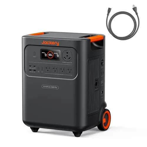 Jackery HomePower portable power station with wheels and a telescoping handle
