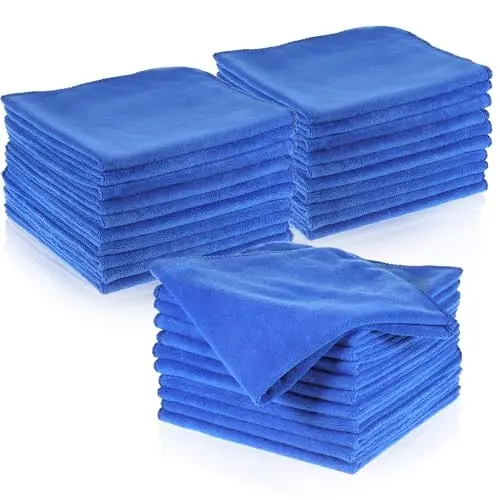 SHENLI 30-pack of dark blue edgeless microfiber detailing towels