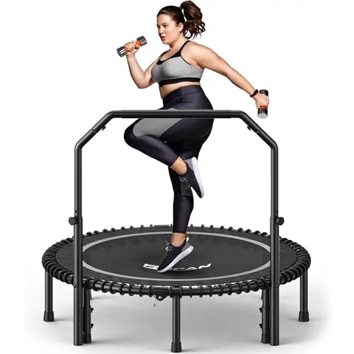 BCAN BT2 48-inch bungee fitness trampoline with adjustable handlebar