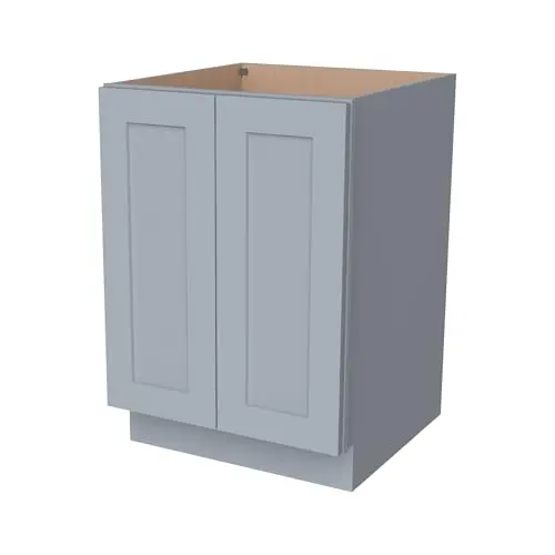 HCIOAN Solid Wood Frame Kitchen Base Cabinet in Shaker Gray finish
