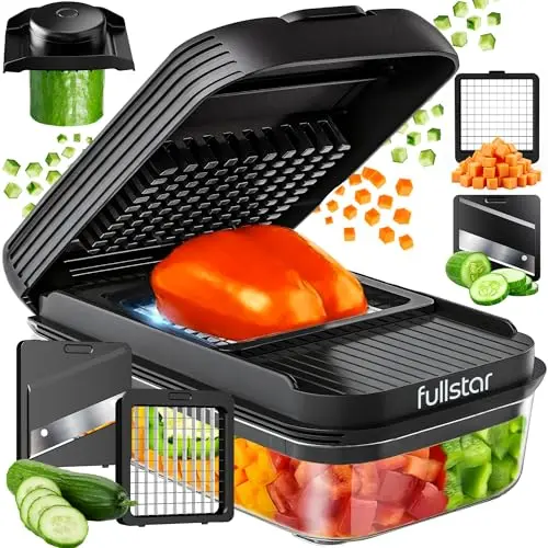 Fullstar Daily Chopper black vegetable slicer and dicer with interchangeable blades