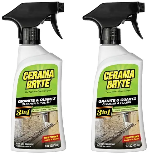 Cerama Bryte Disinfectant Granite and Quartz Daily Clean & Shine two-pack spray bottles