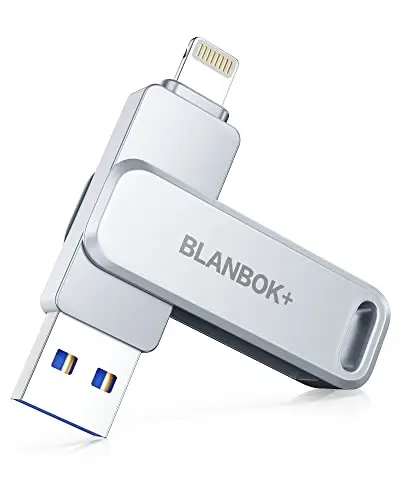 BLANBOK+ MFi certified waterproof flash drive with Lightning and USB ports