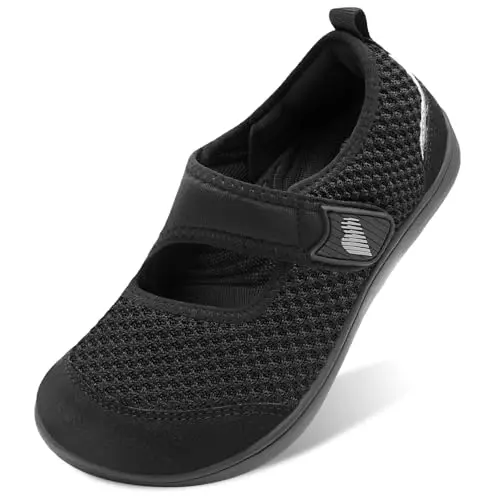 BARERUN black adjustable strap barefoot walking shoe