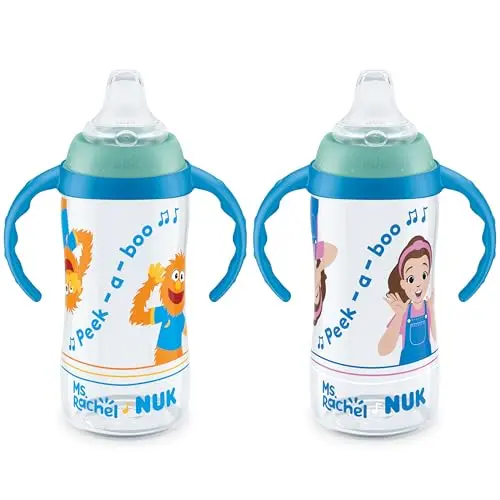 NUK Learner Sippy Cup with Ms. Rachel design, showing soft spout and handles