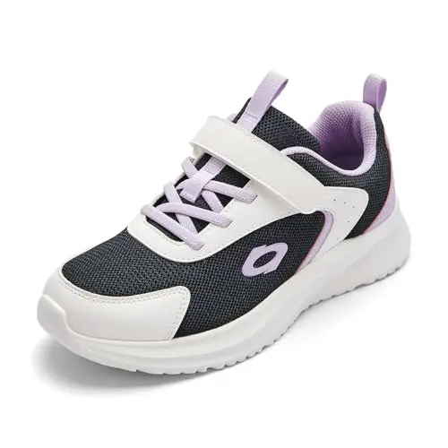 Balabala lightweight kids sneakers in black and purple with hook-and-loop closure