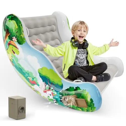CRAKRORA grey inflatable sensory rocking chair for kids