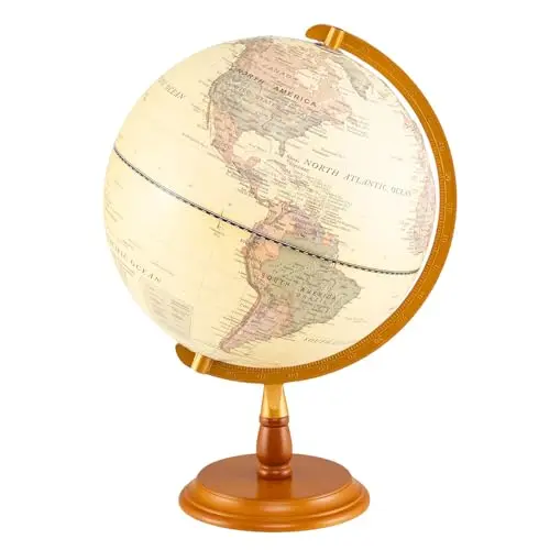 COSTWAY 12 inch illuminated educational globe with wooden base