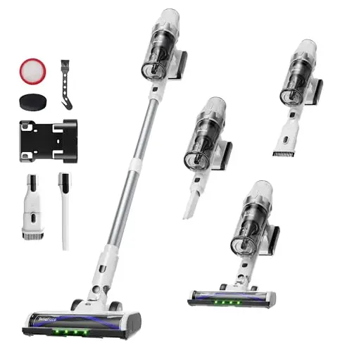 ElecKeys white self-standing cordless stick vacuum cleaner