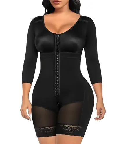 Shaperx SZ7503 faja with arm sleeves and zipper crotch