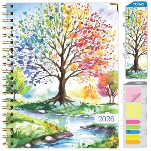 Global Printed Products 14-month 2026 hardcover planner with Tree Seasons design