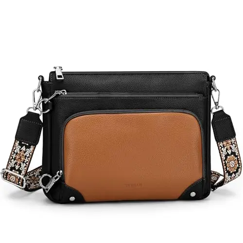 SYTRAH Anti-Theft Crossbody Purse for women in black and brown