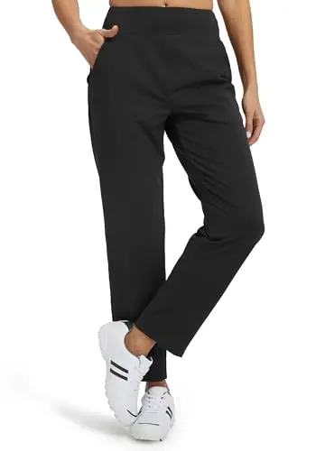Libin Women's Stretchy Golf Ankle Pants in Black
