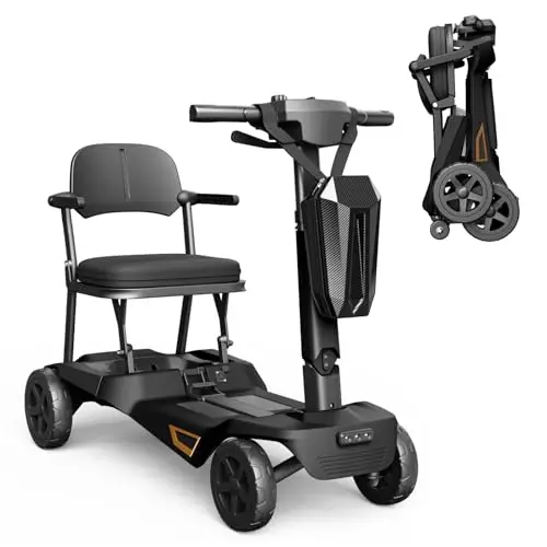 MediHoist black ultra-lightweight aluminum foldable electric mobility scooter