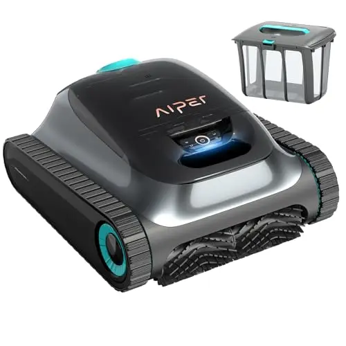 AIPER Scuba S1 black robotic pool cleaner with caterpillar treads