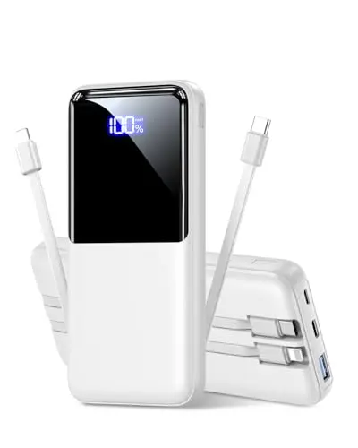 CFIAI 15000mAh power bank with built-in cables and 22.5W fast charging